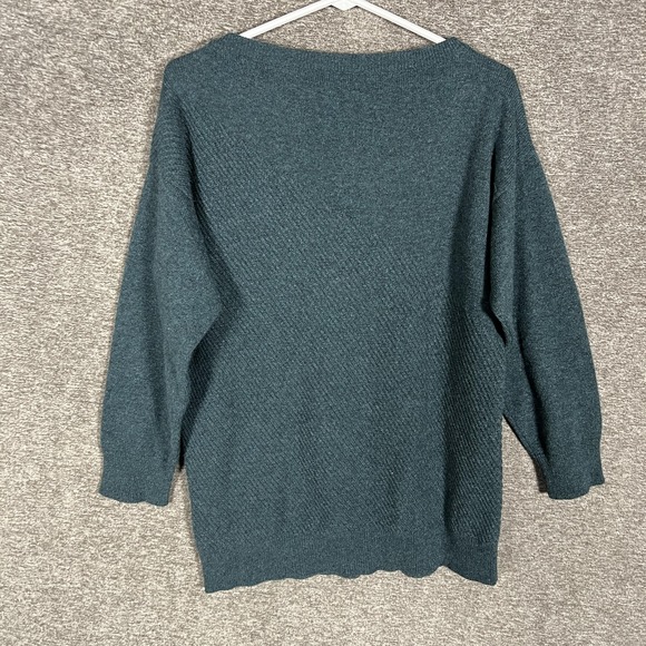 Hermes Sweater Womens 36 Green 100% Cashmere Pullover Boat Neck Textured Knit - Picture 10 of 11